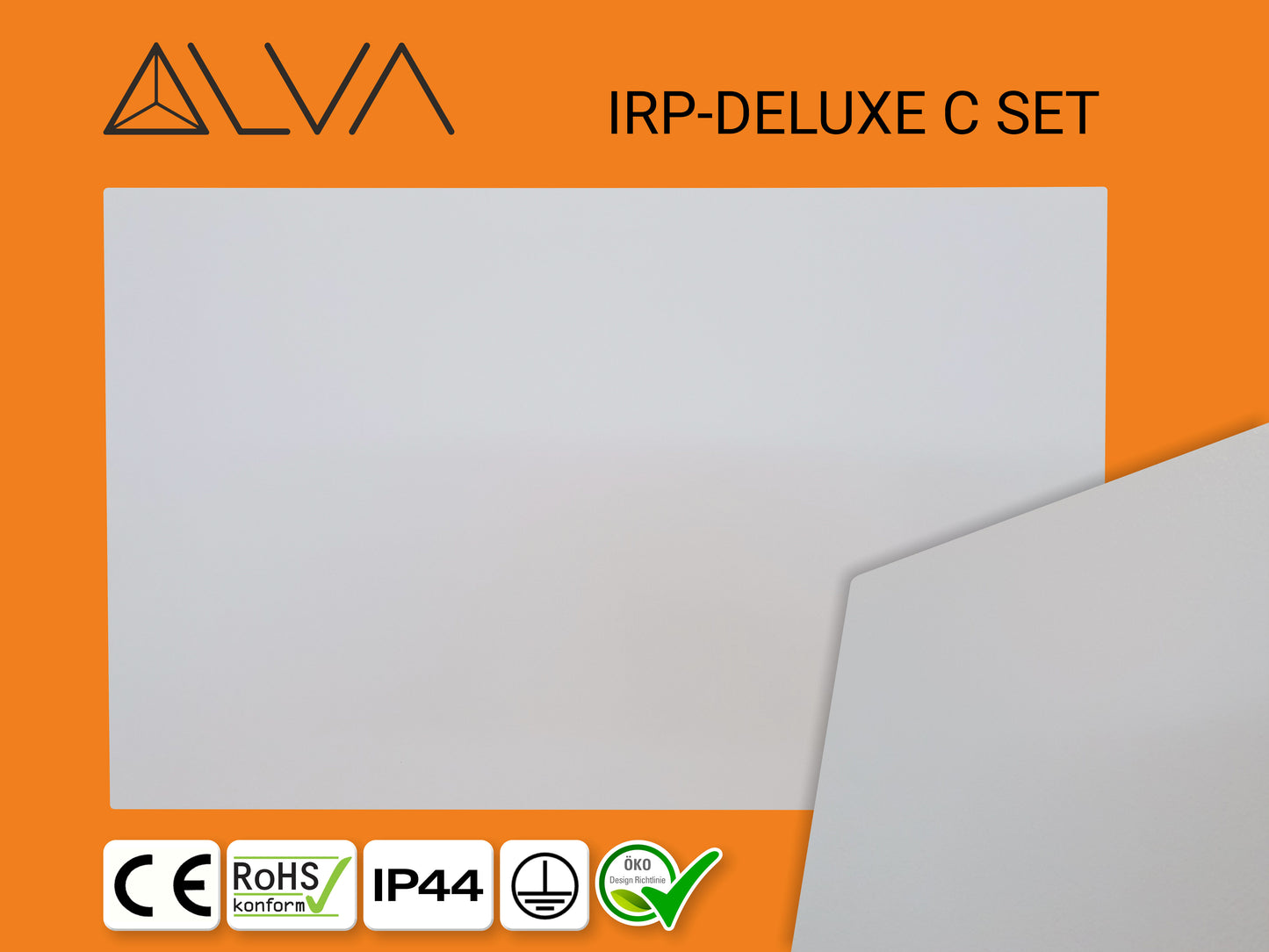 IR-Paneel Decke 750 Watt SET incl. Montagebügel, 119,2x59,2x1,8cm